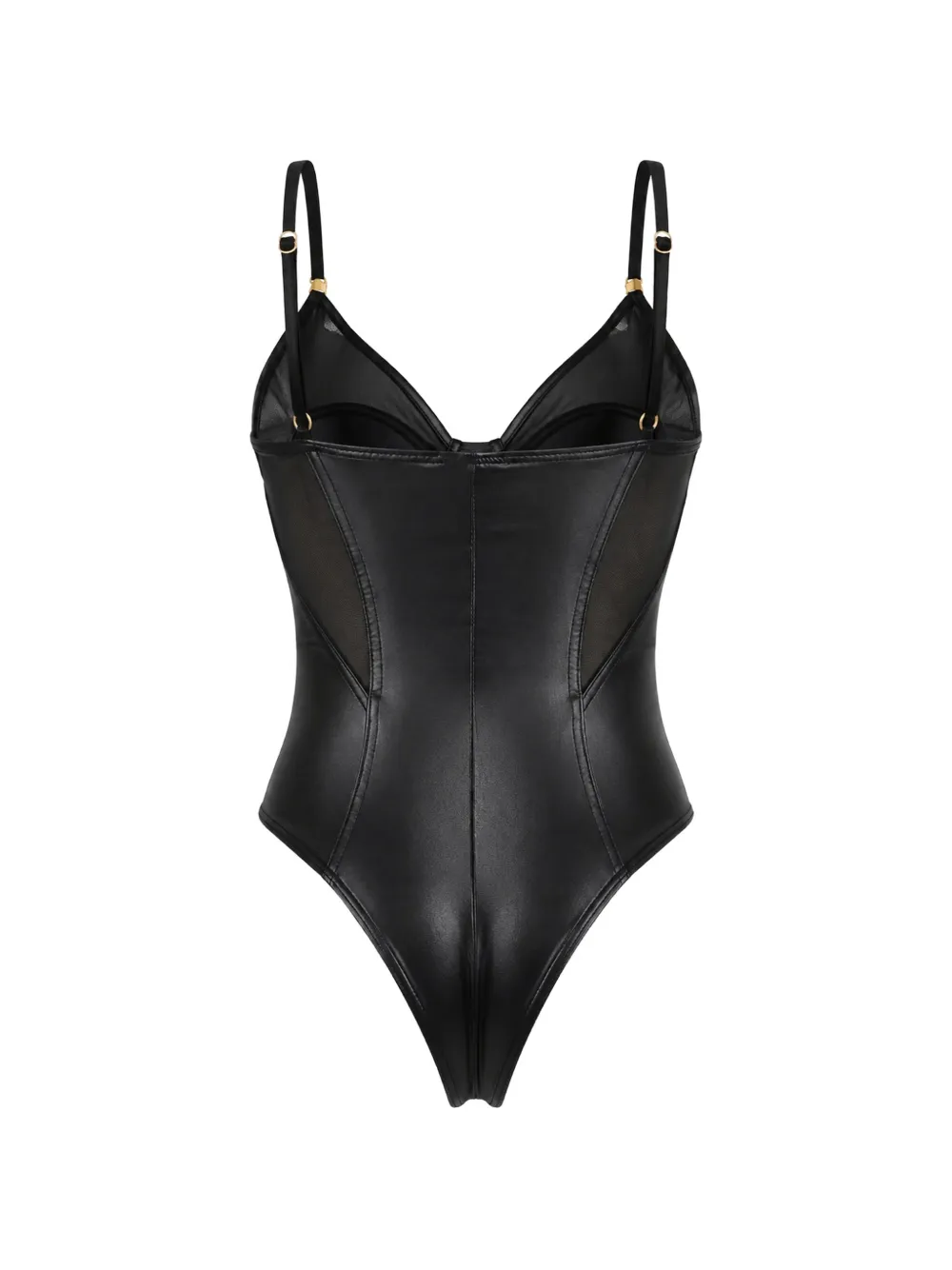 Elisabetta Franchi Badpak met tulen vlakken Zwart