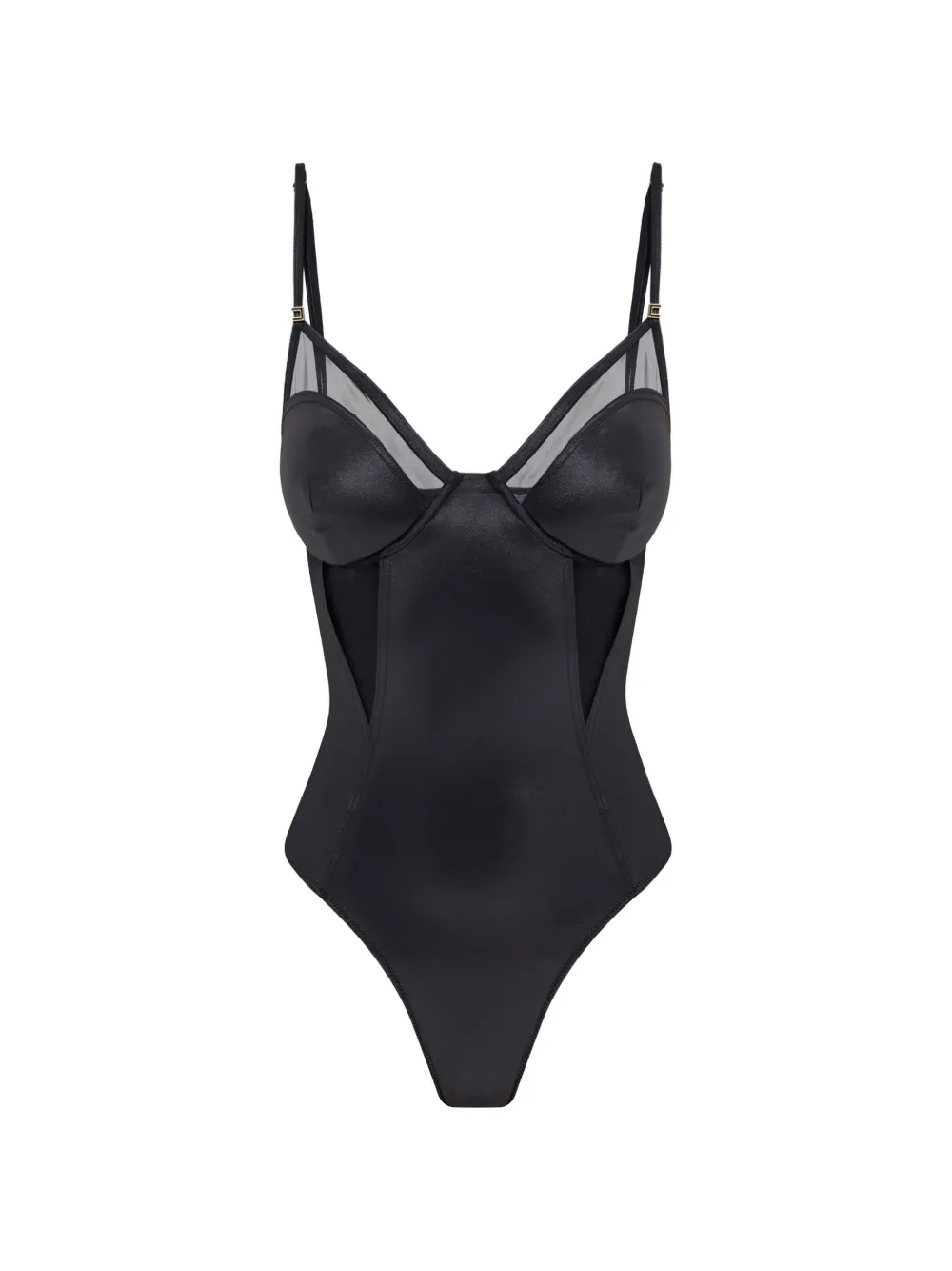 Elisabetta Franchi Badpak met tulen vlakken Zwart