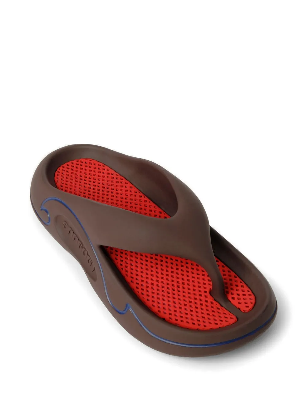 Rabanne Teenslippers met logo-reliëf en teenbandje Bruin