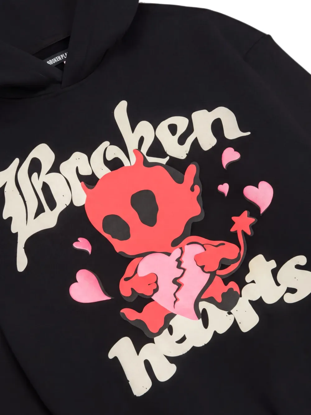 BROKEN PLANET Broken Hearts hoodie met grafische print Zwart