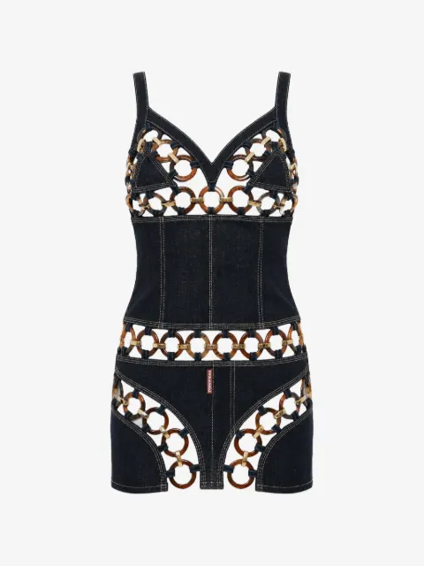 DSQUARED2 cut-out ring-embellished mini dress