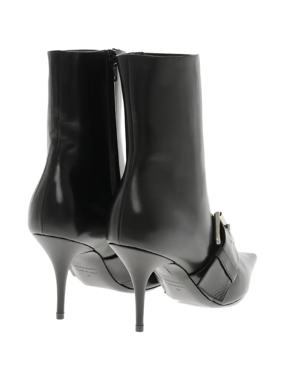 Balenciaga Enkellaarzen met puntige neus en gesp Zwart