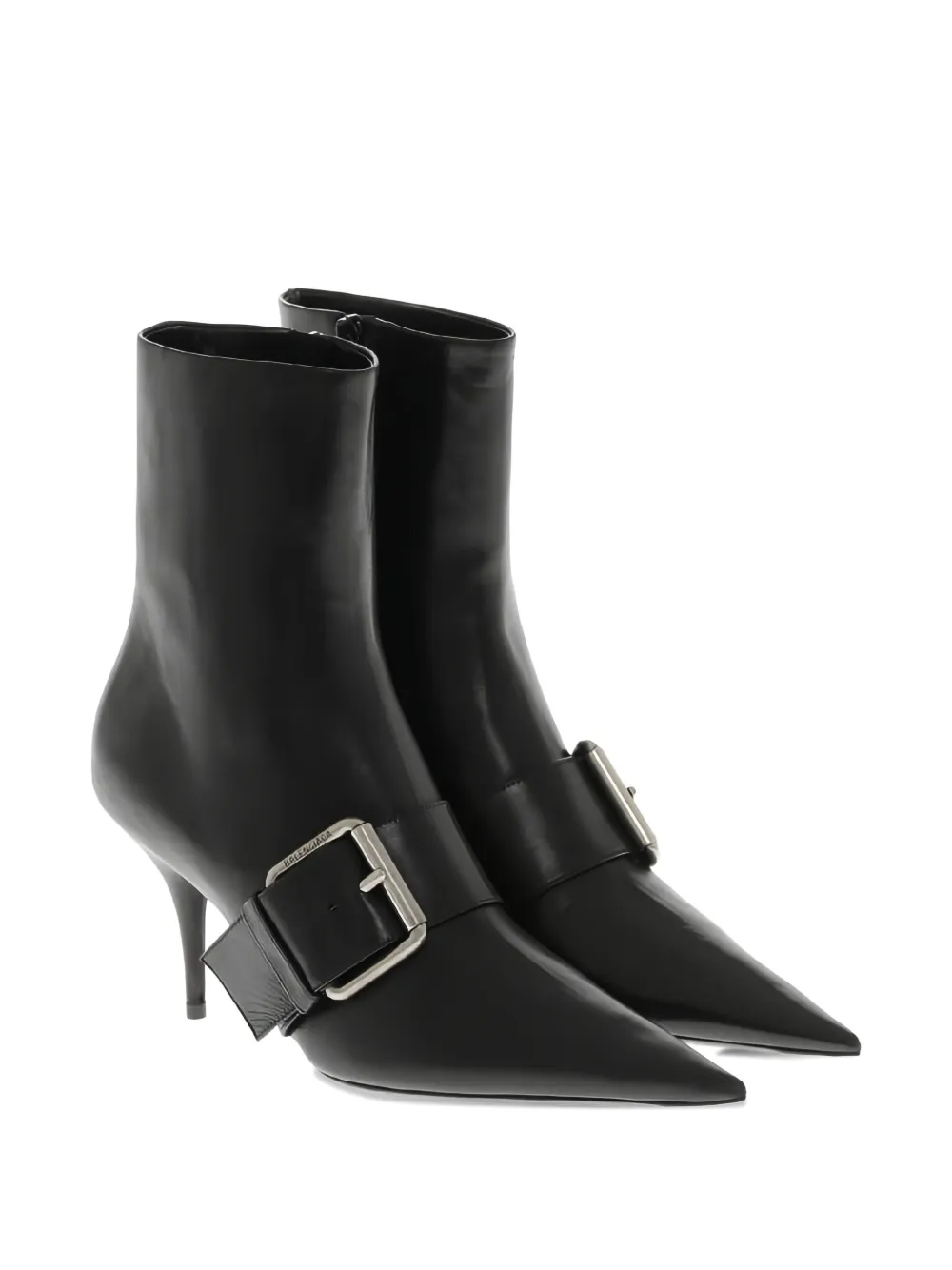 Balenciaga Enkellaarzen met puntige neus en gesp Zwart