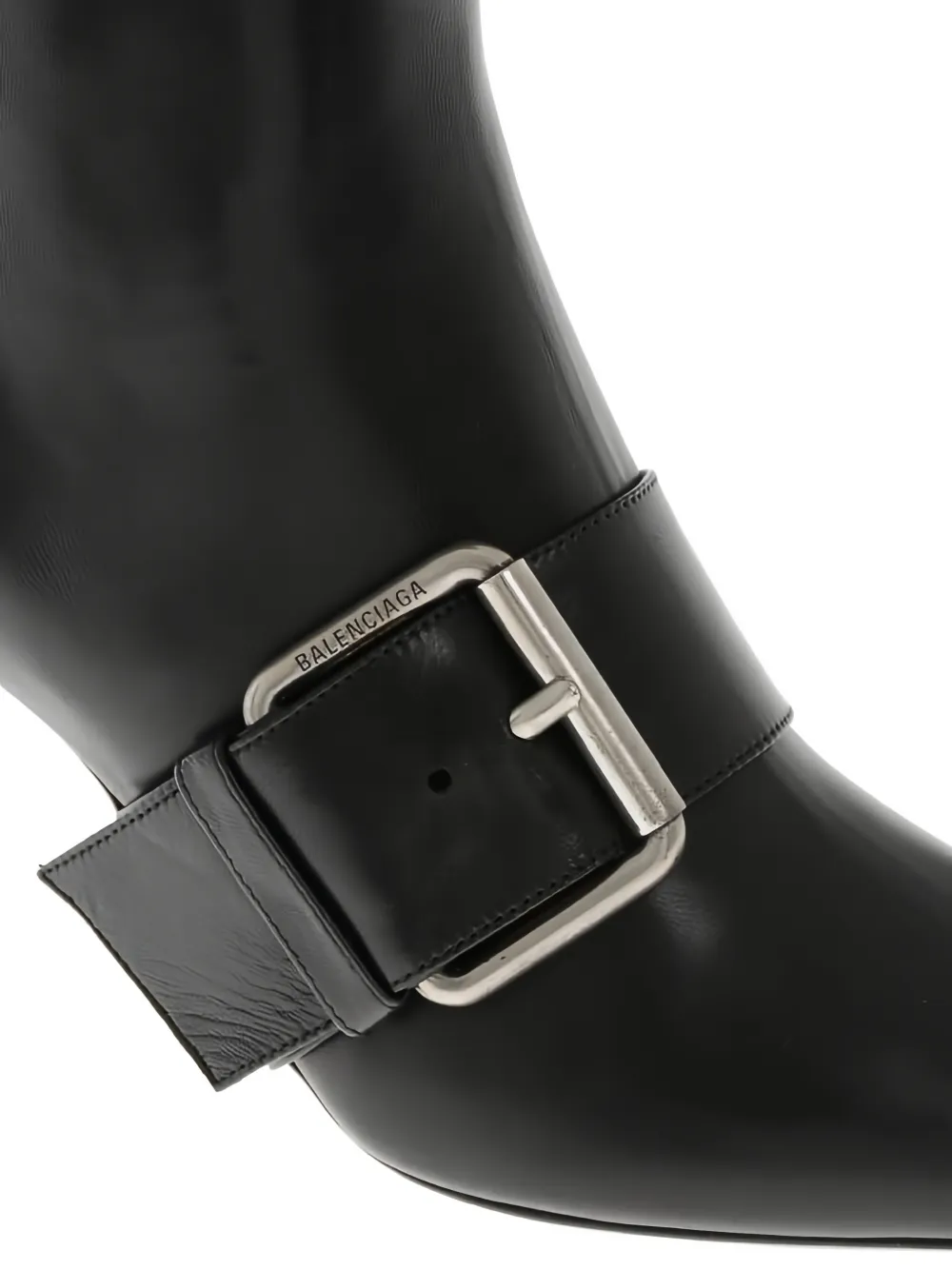 Balenciaga Enkellaarzen met puntige neus en gesp Zwart