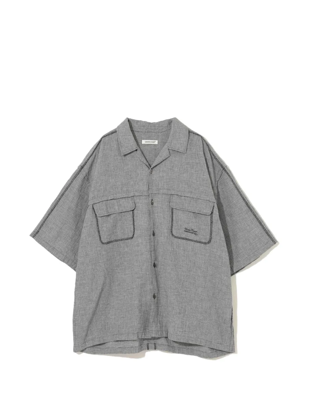 Undercover houndstooth-pattern patch-pocket shirt - Nero