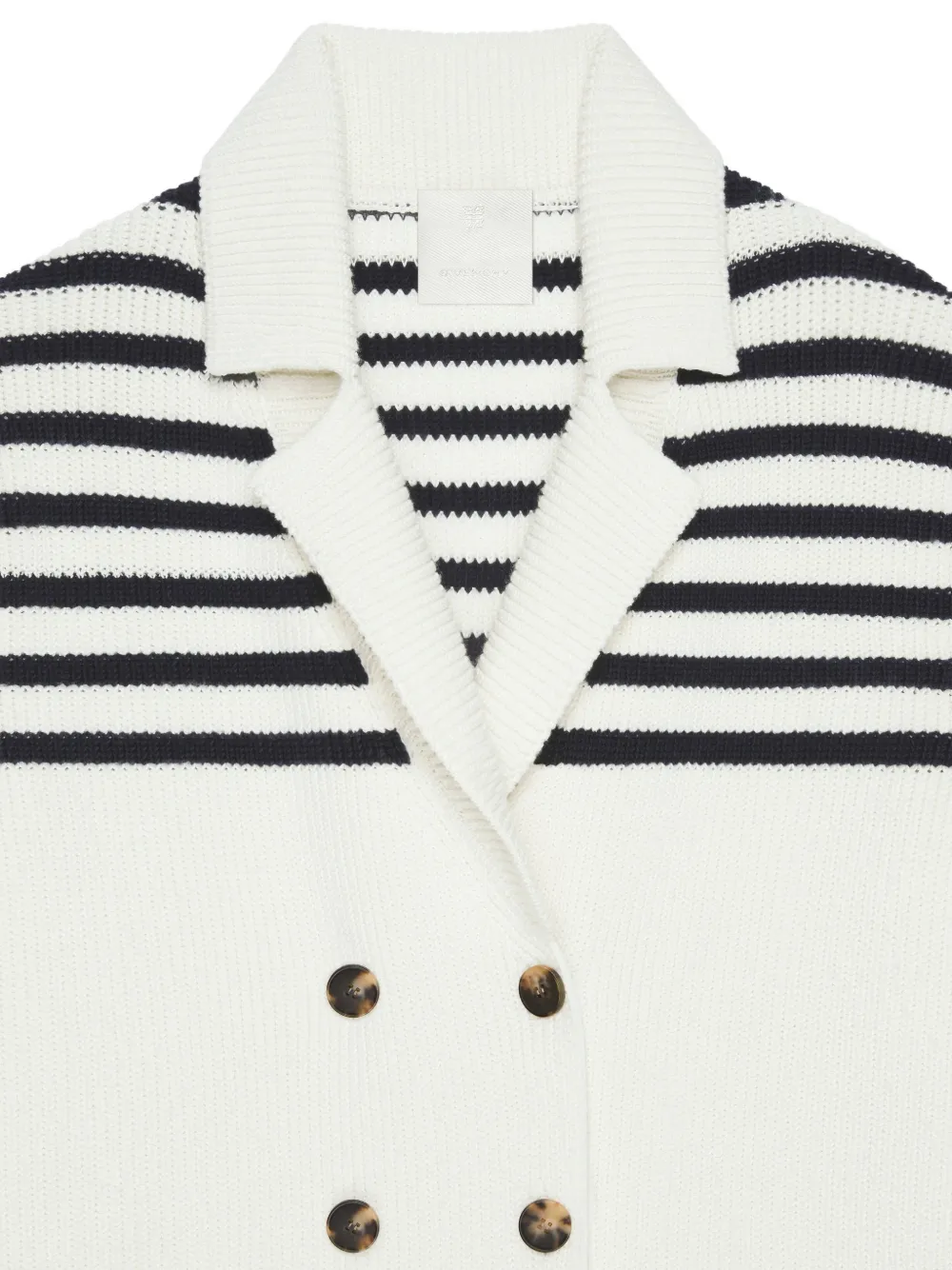 Givenchy Striped Double-breasted Cardigan - Blanc 