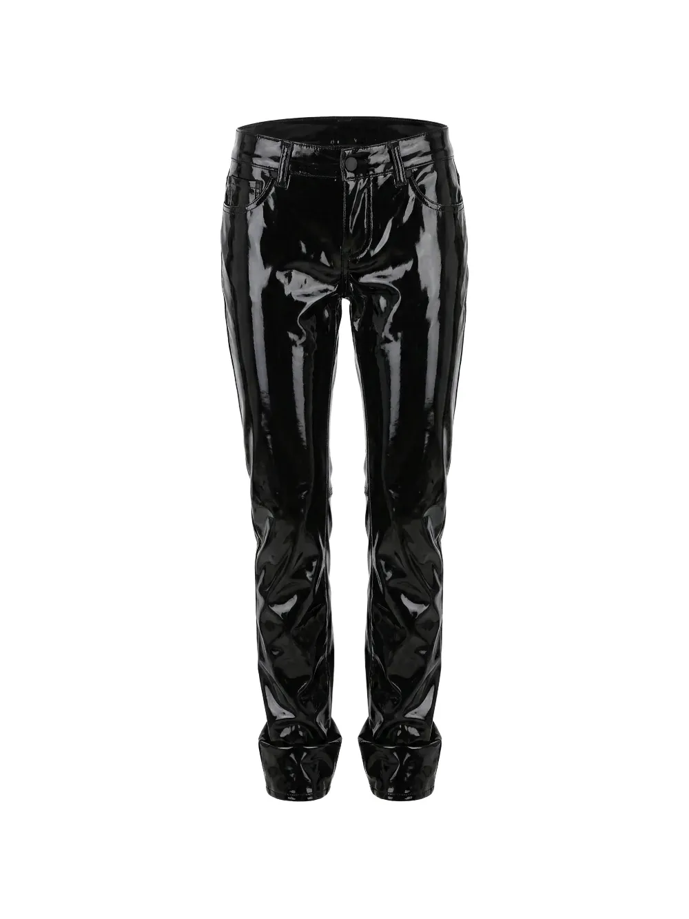 DSQUARED2 patent-effect five-pocket trousers - Black