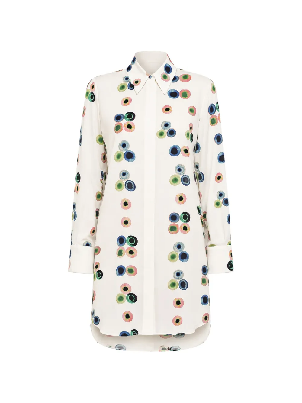 Chloé printed silk shirt dress - White