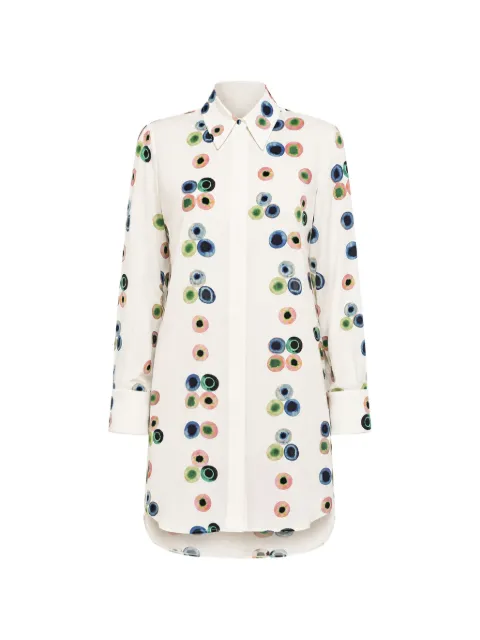 Chloé vestido camisero de seda estampado