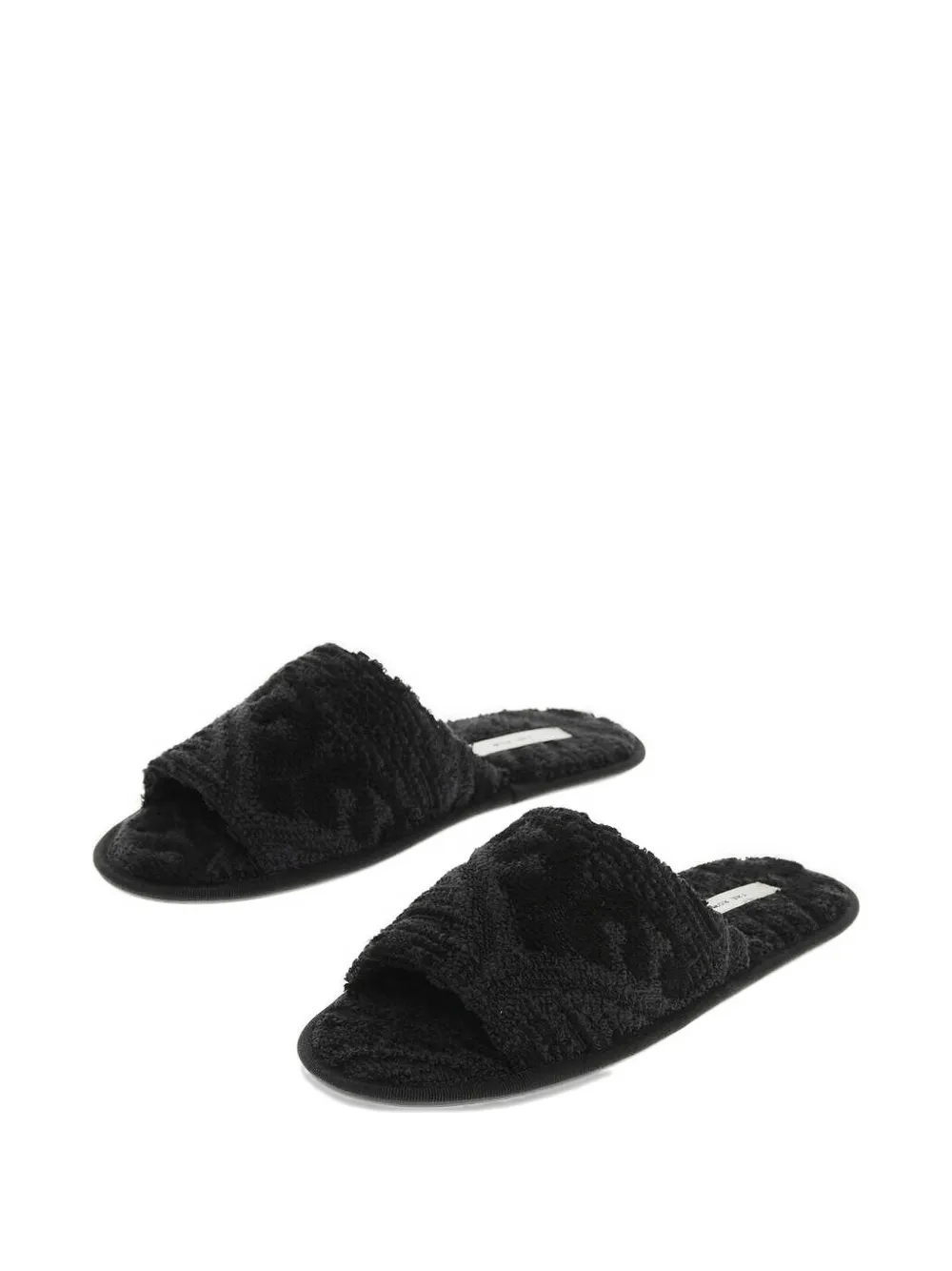 The Row Frances silk terry slippers Zwart