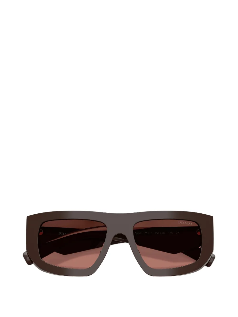 Prada Eyewear Zonnebril met rechthoekig montuur Bruin