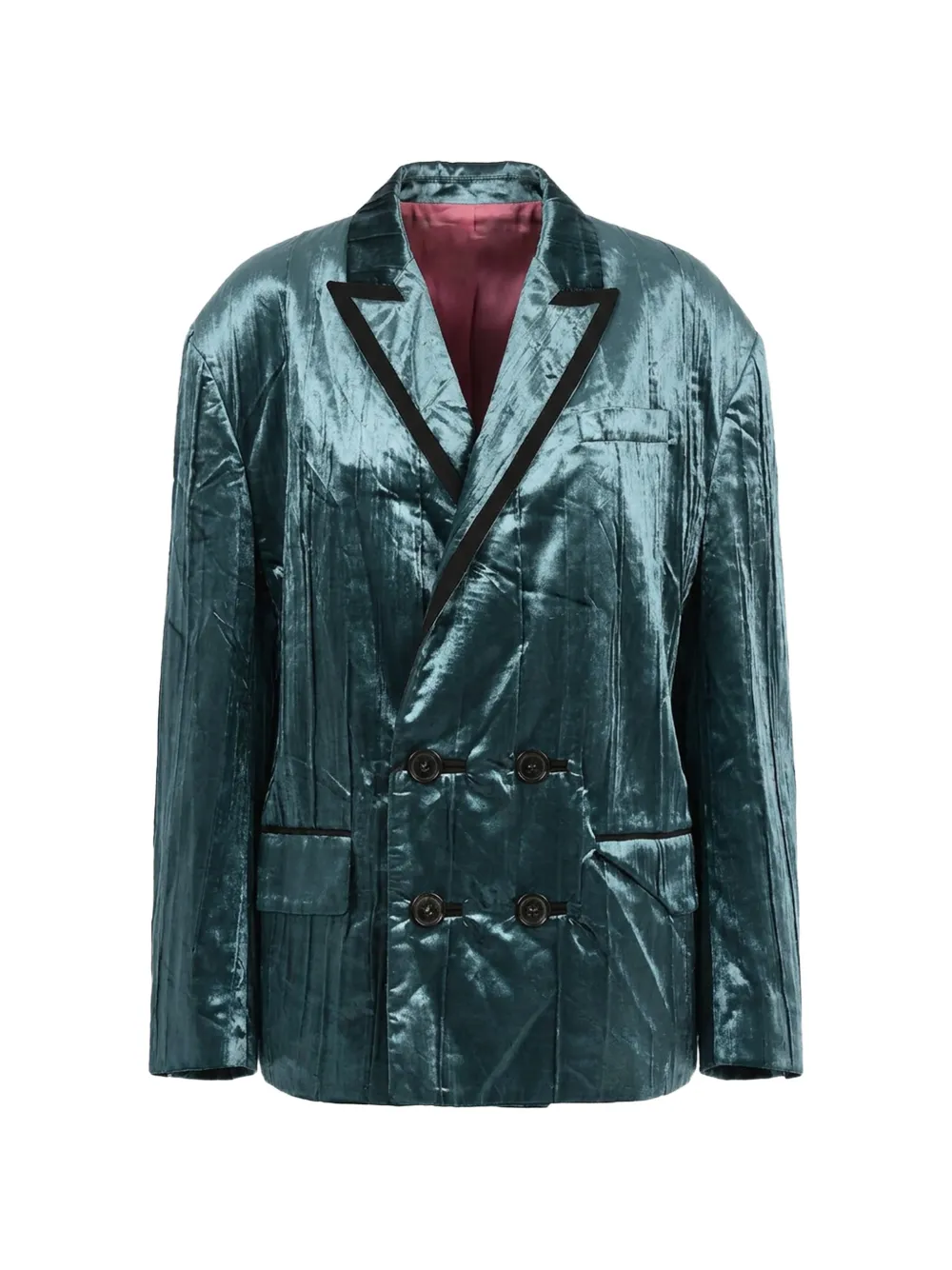 DSQUARED2 Stripe 80s velour double-breasted blazer - Blue