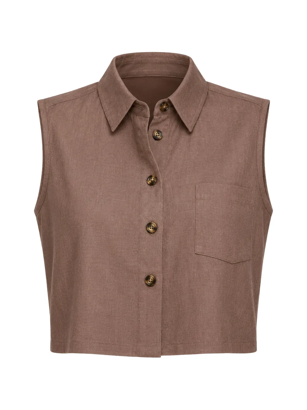 HEVRON Katja woven cropped top - Braun