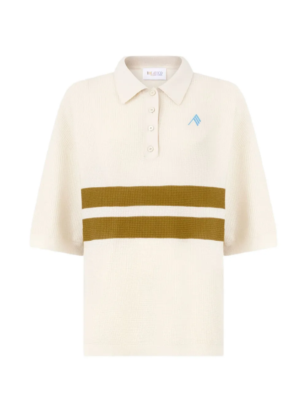 The Attico stripe-detail polo shirt - Toni neutri