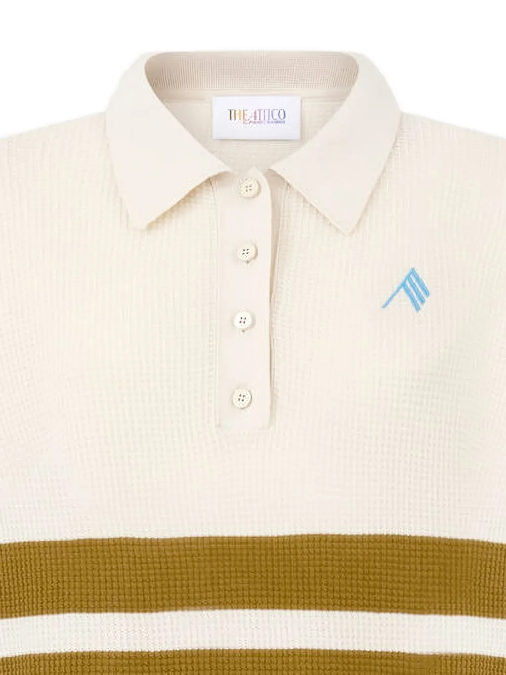 The Attico Poloshirt met gestreept-detail Beige