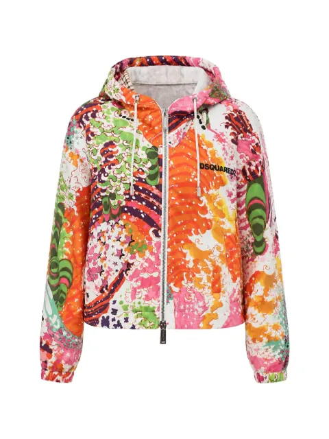 DSQUARED2 patterned hooded jacket