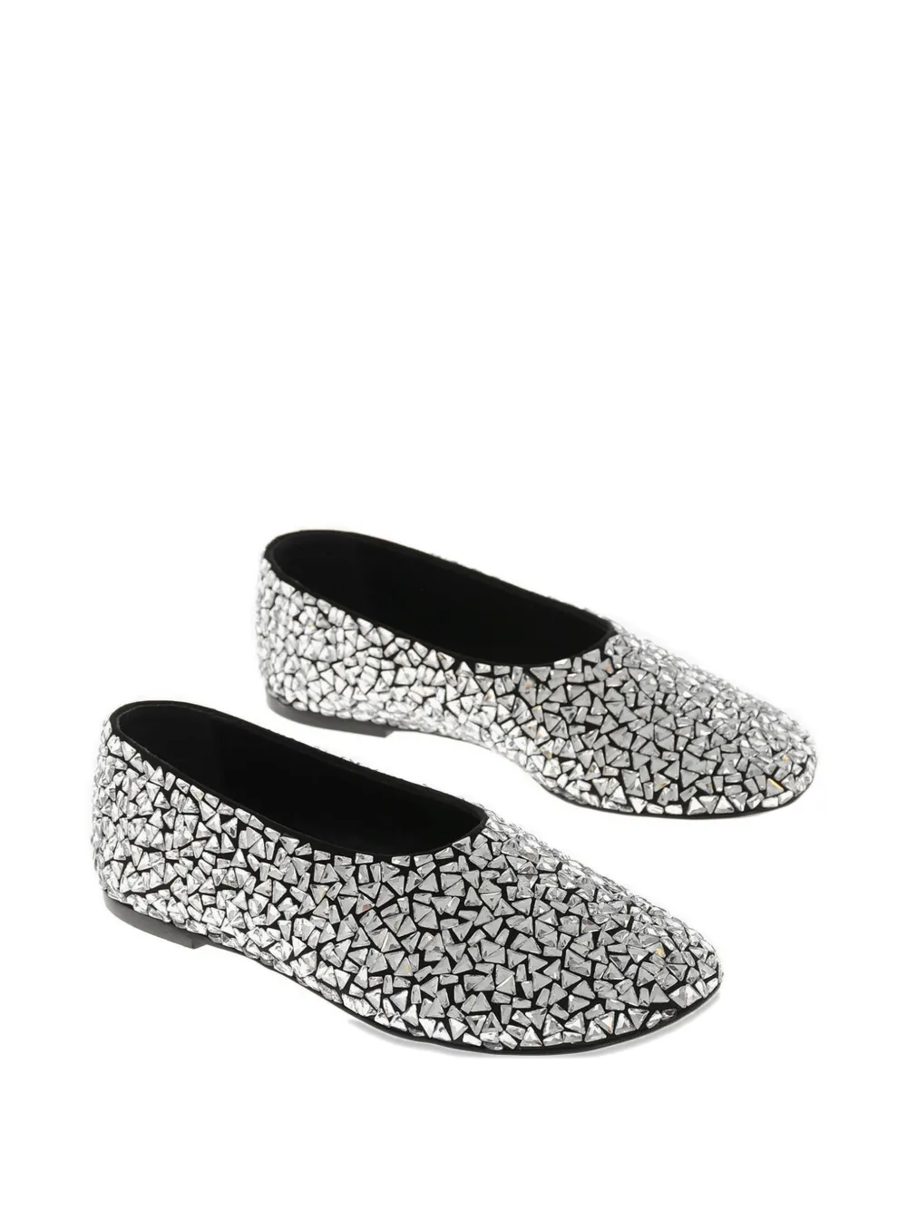 Proenza Schouler Glove crystal-embellished ballet flats Zilver