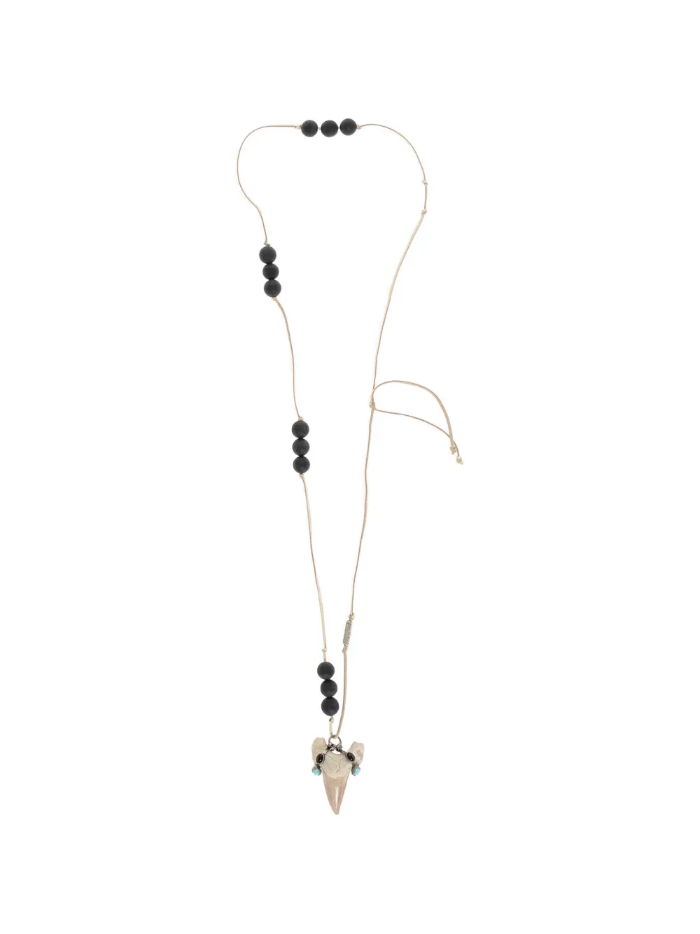 DSQUARED2 shark-tooth leather necklace - Silber