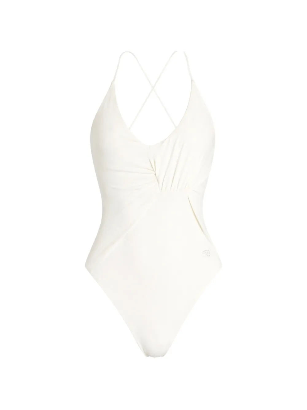 Blumarine twist-detail crossover swimsuit - Toni neutri