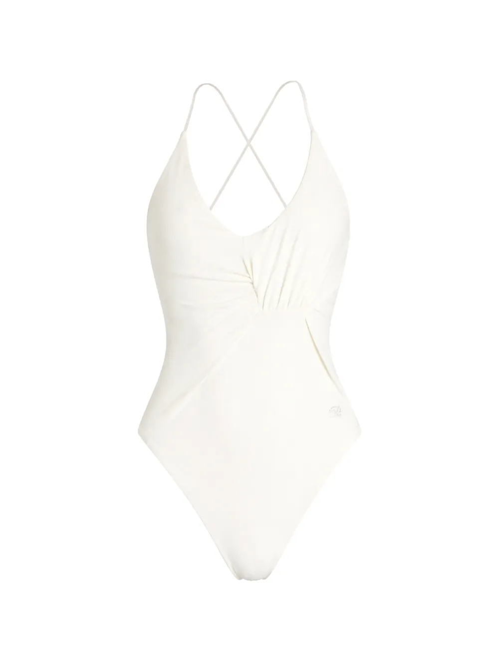 Blumarine twist-detail crossover swimsuit - Nude