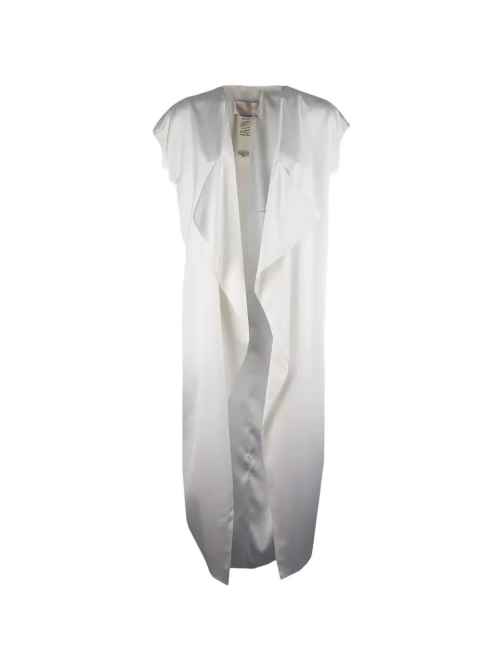 Genny draped-lapel longline gilet - White