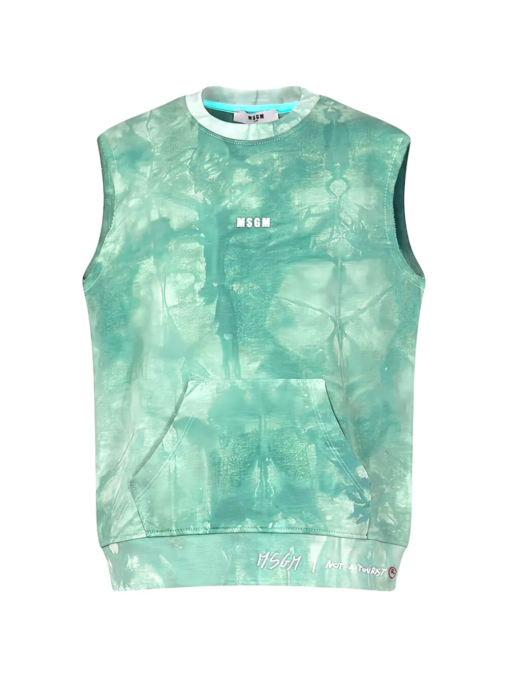 MSGM Kids tie-dye pouch-pocket vest - Verde