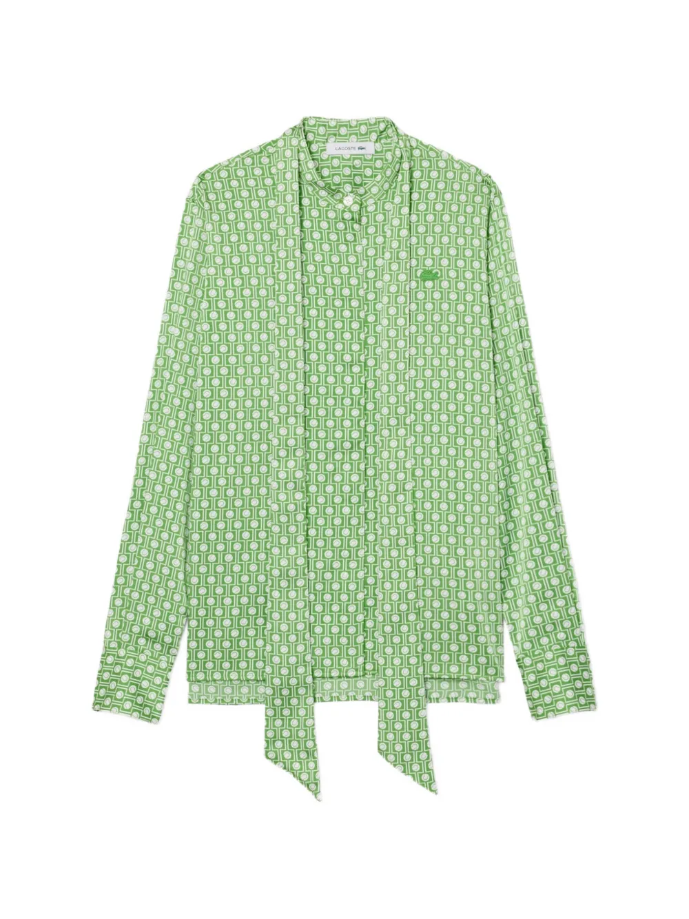Lacoste patterned tie-neck shirt - Grün
