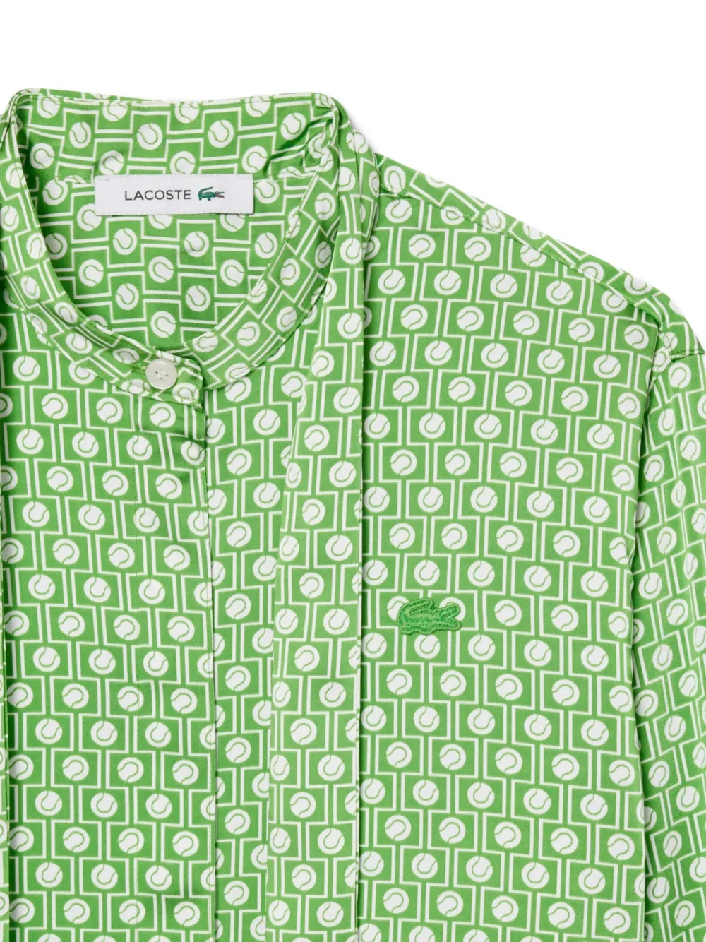 Lacoste Blouse met gestrikte hals en patroon Groen
