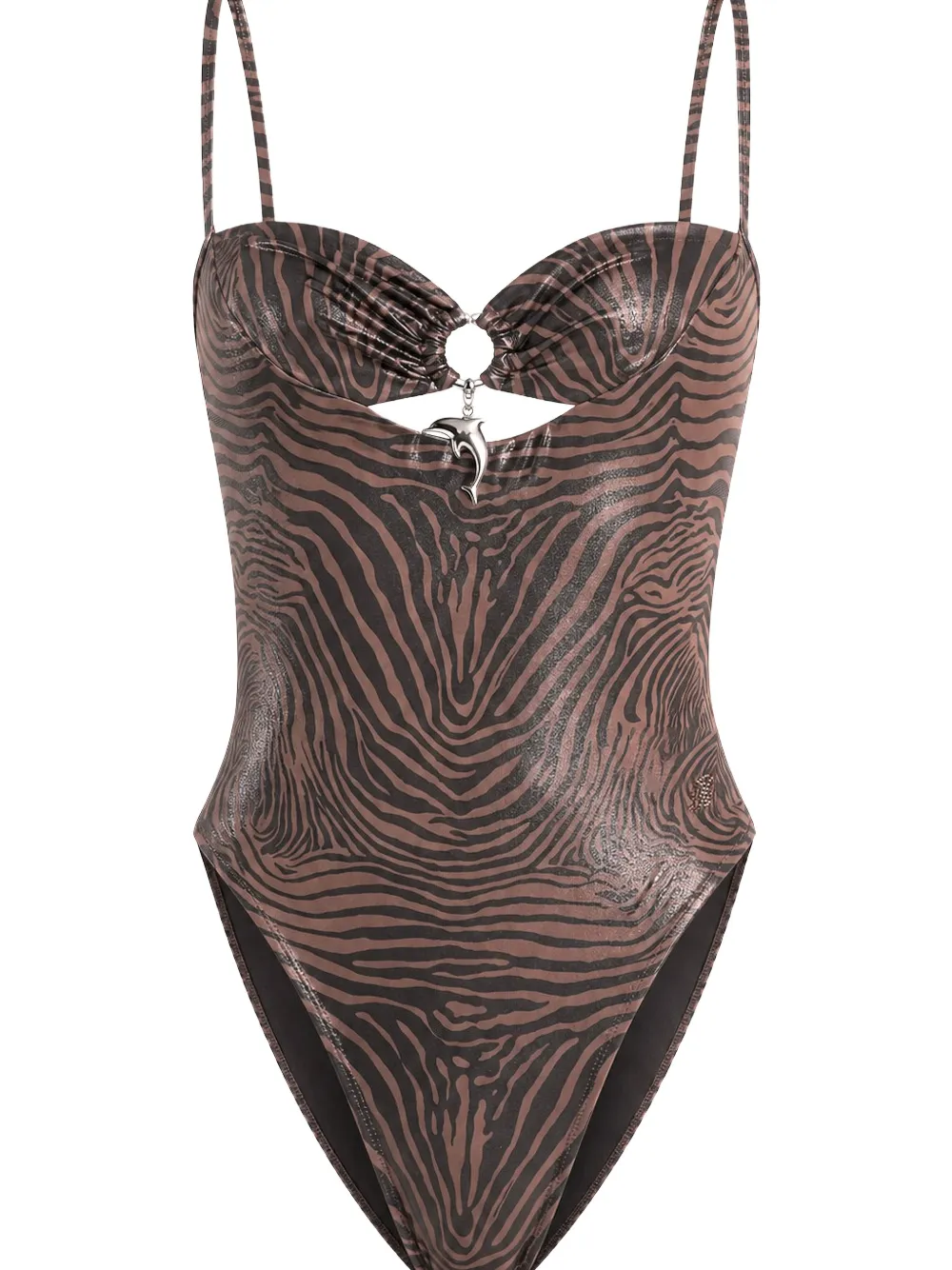 Blumarine Badpak met zebraprint Bruin
