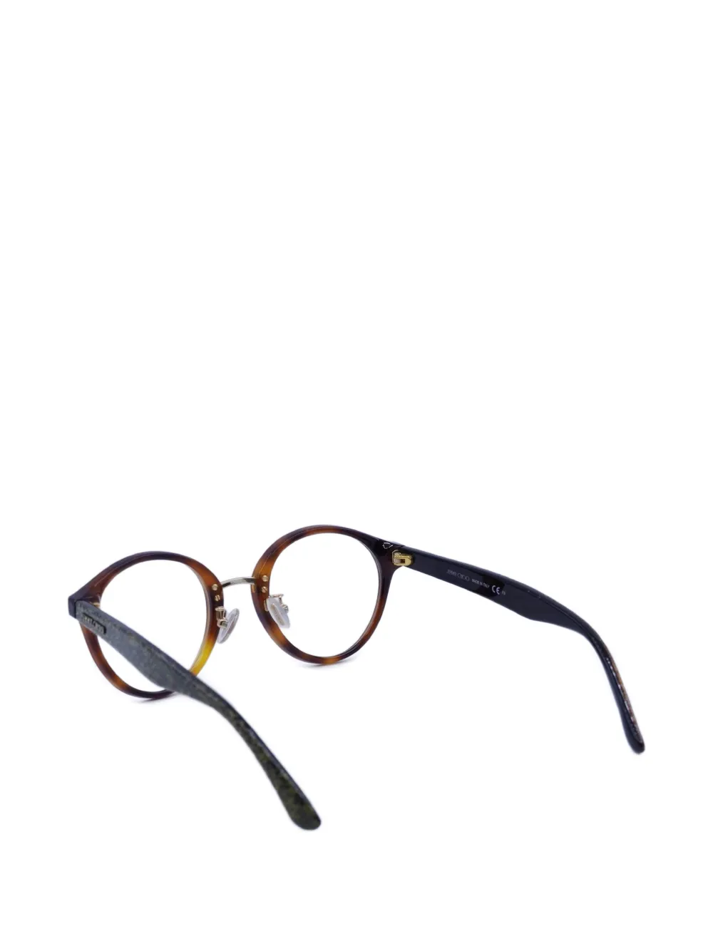 Jimmy Choo Eyewear Bril met rond montuur en glitterdetail Bruin