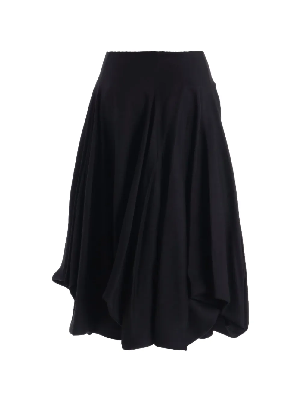 Yohji Yamamoto Midi-rok met vlakken Zwart