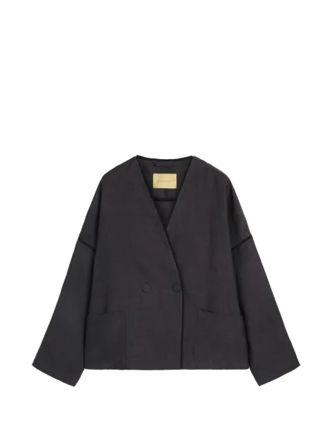 MOMONÌ Doppelreihige Astre Leinenjacke