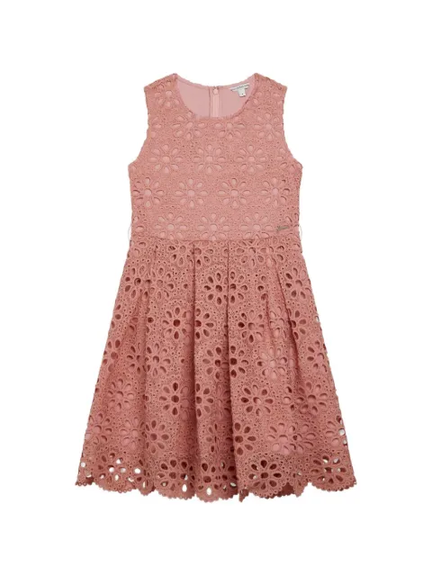 guess kids floral-lace belted dress