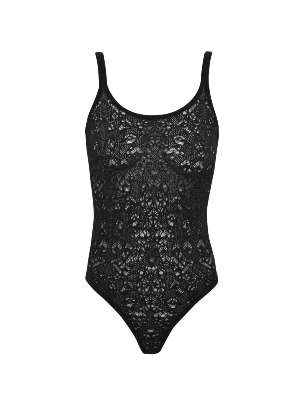 Gabriela Hearst Desnos Crochet-knit Bodysuit In Black