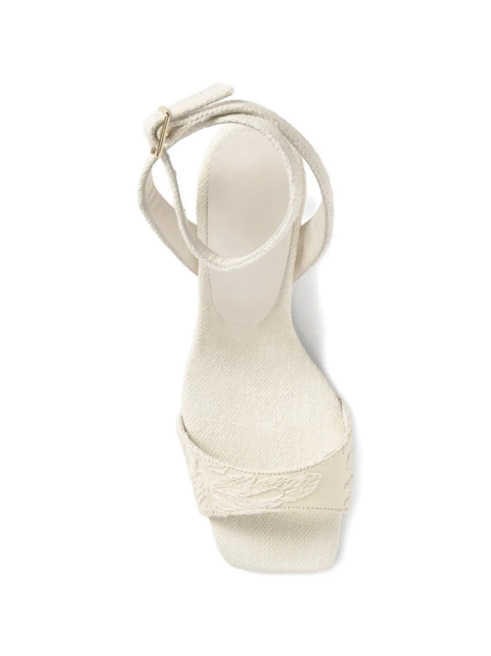 Castañer Brunella sandalen met sleehak en bloemjacquard Beige