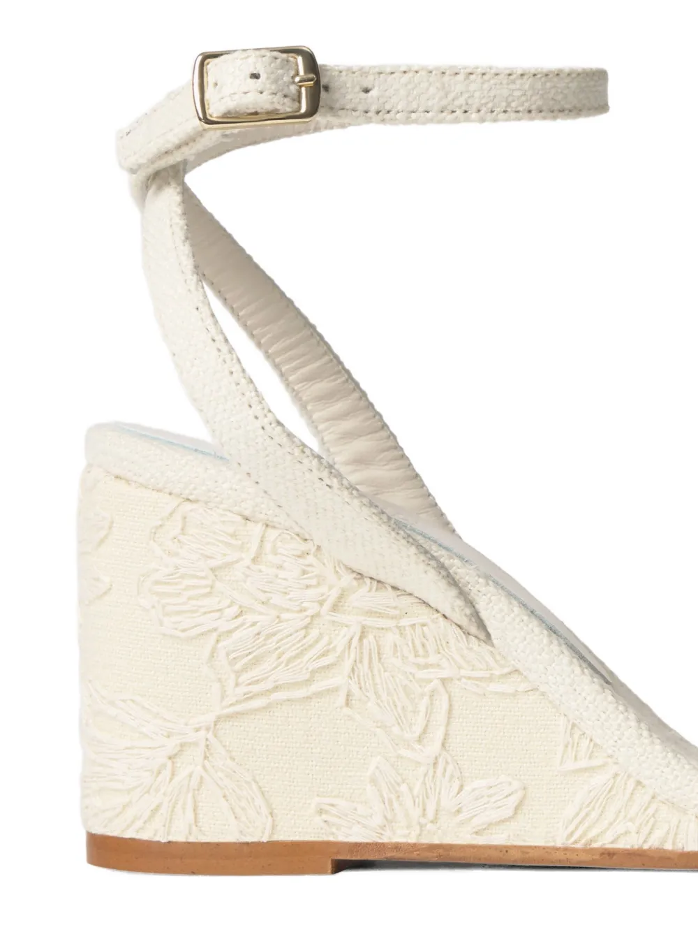 Castañer Brunella sandalen met sleehak en bloemjacquard Beige