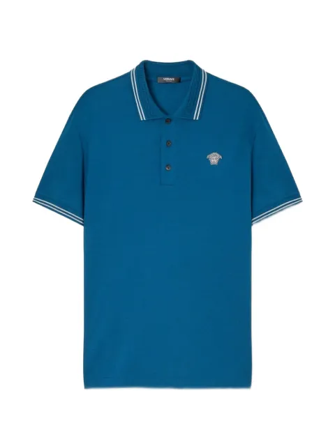 Versace Medusa Pop embroidered piqué polo shirt