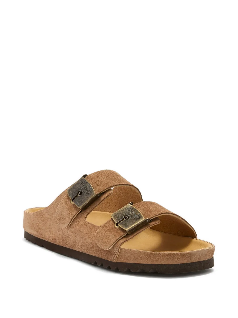 Scholl Suède sandalen met gespsluiting Beige