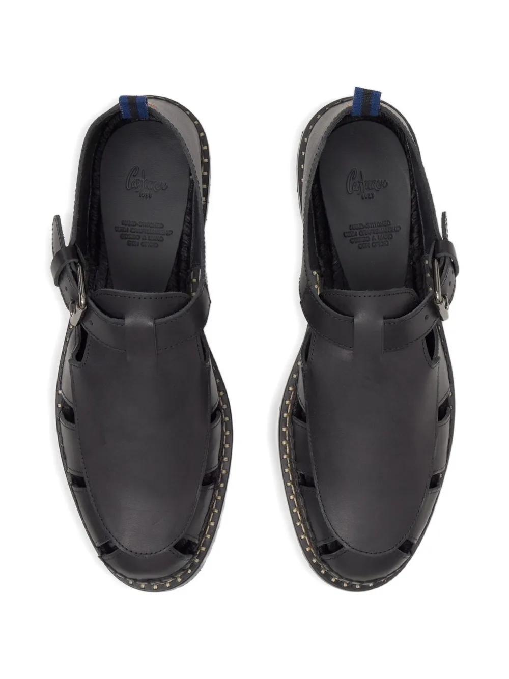 Castañer Fito buckle-fastening leather espadrilles Zwart