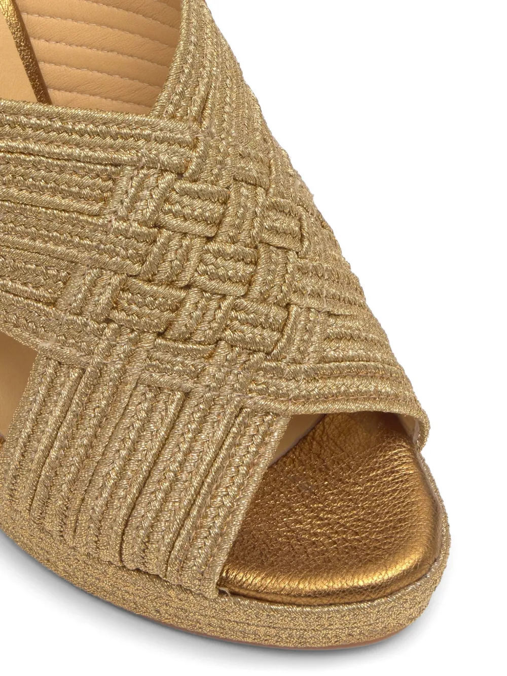 Castañer Juliet gevlochten sandalen met sleehak Goud