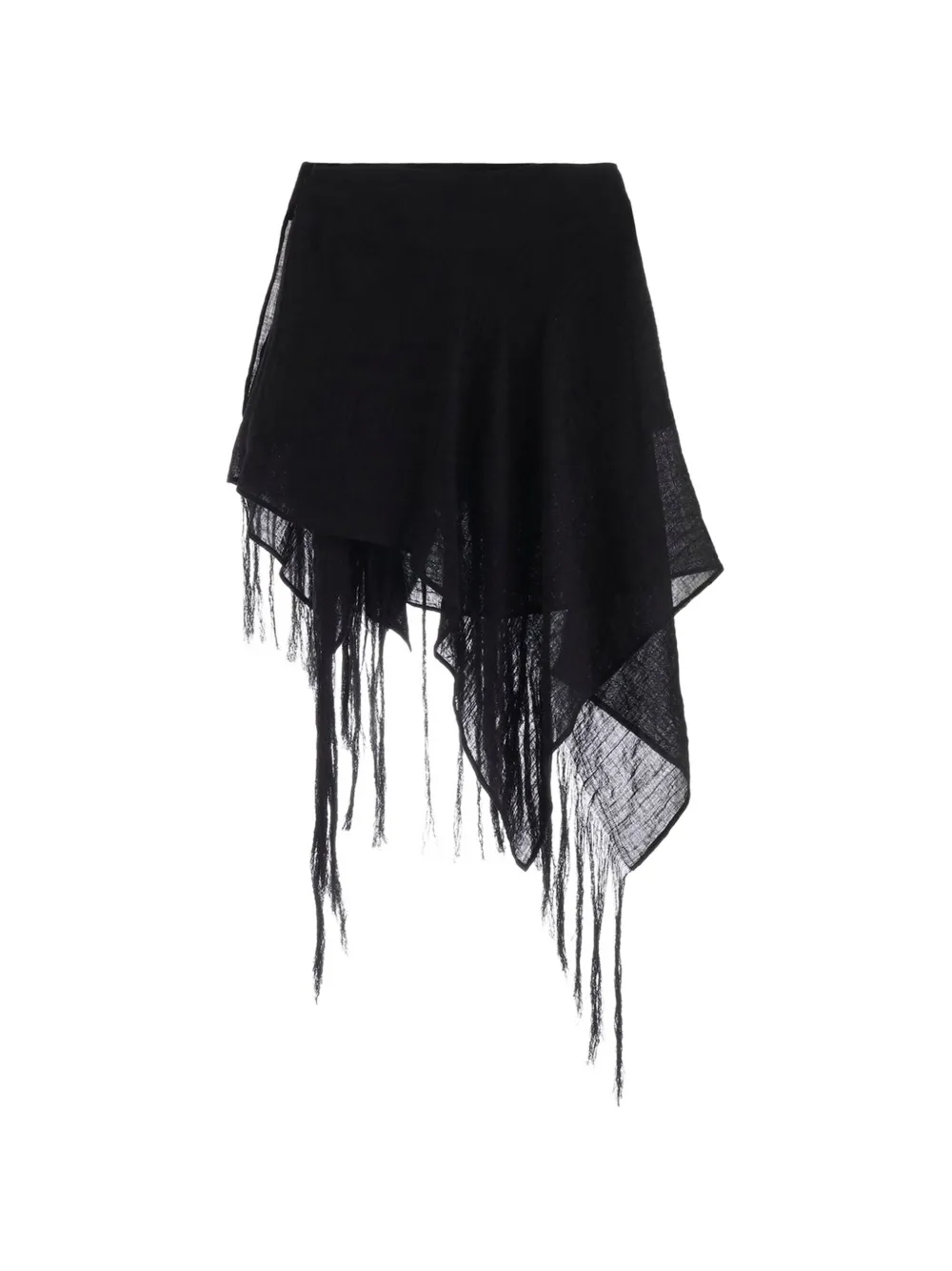 Yohji Yamamoto layered fringe mini skirt - Nero