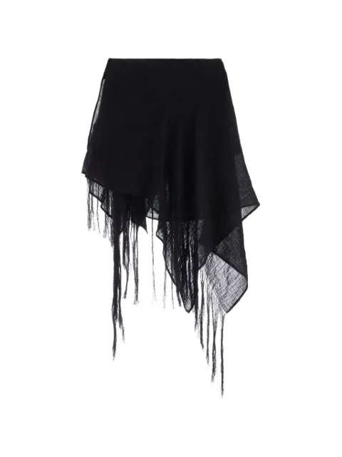 Yohji Yamamoto falda corta a capas con flecos