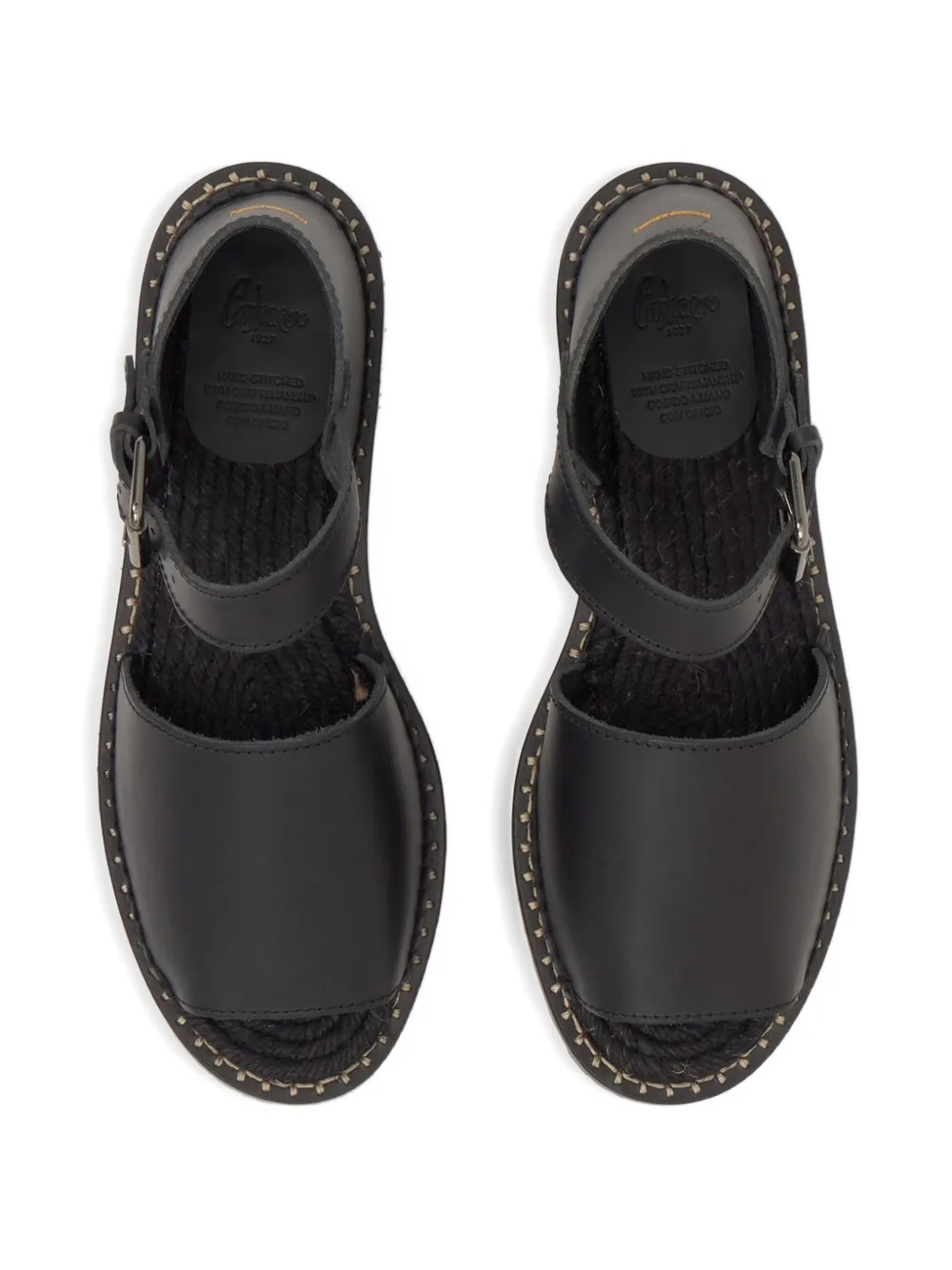 Castañer Polly leren sandalen Zwart