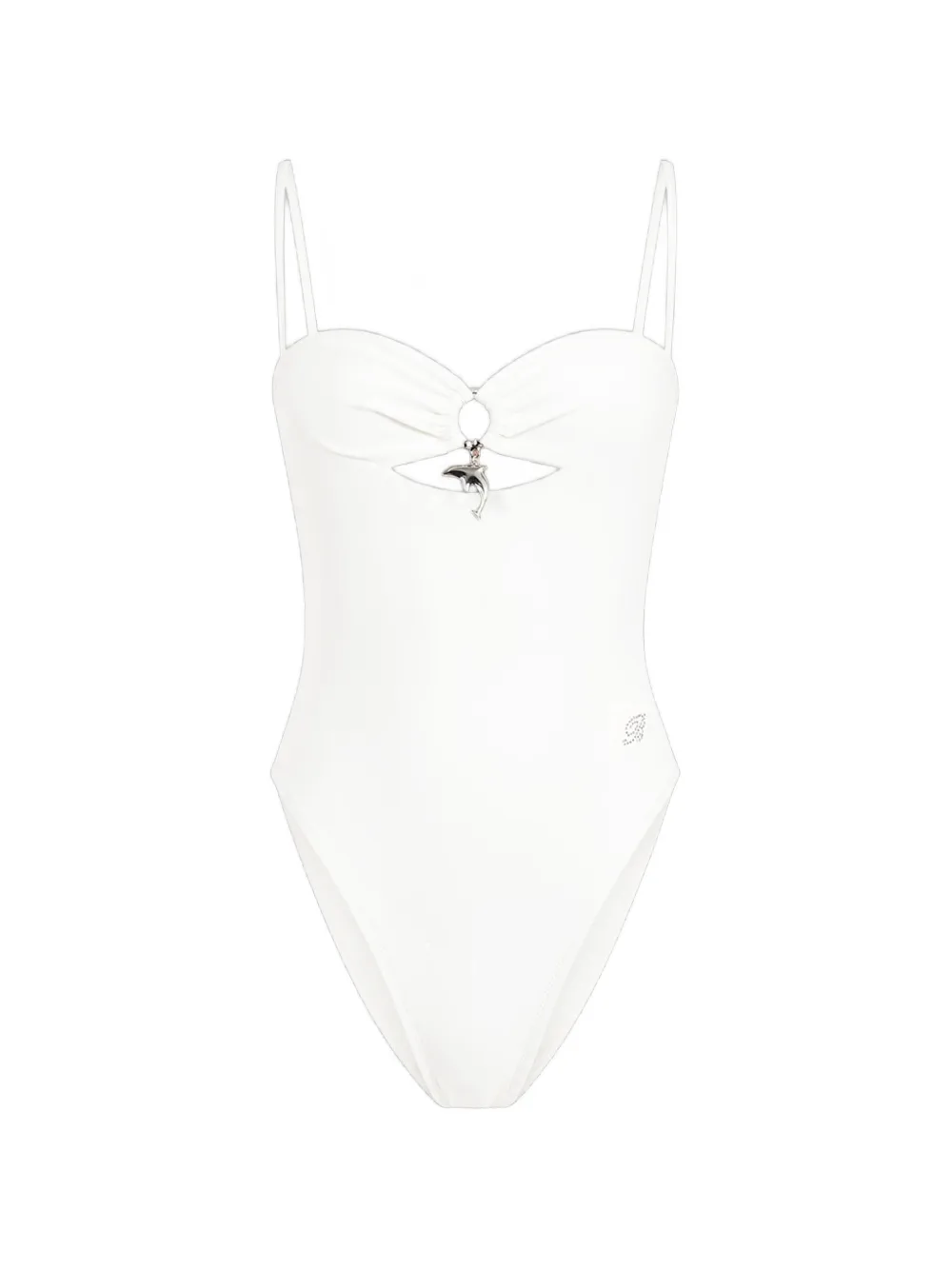 Blumarine cut-out dolphin-pendant swimsuit - Bianco