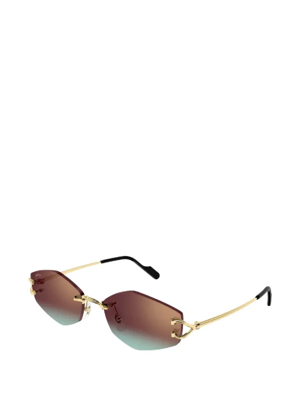Cartier Eyewear Classic C Motif リムレス サングラス | ゴールド