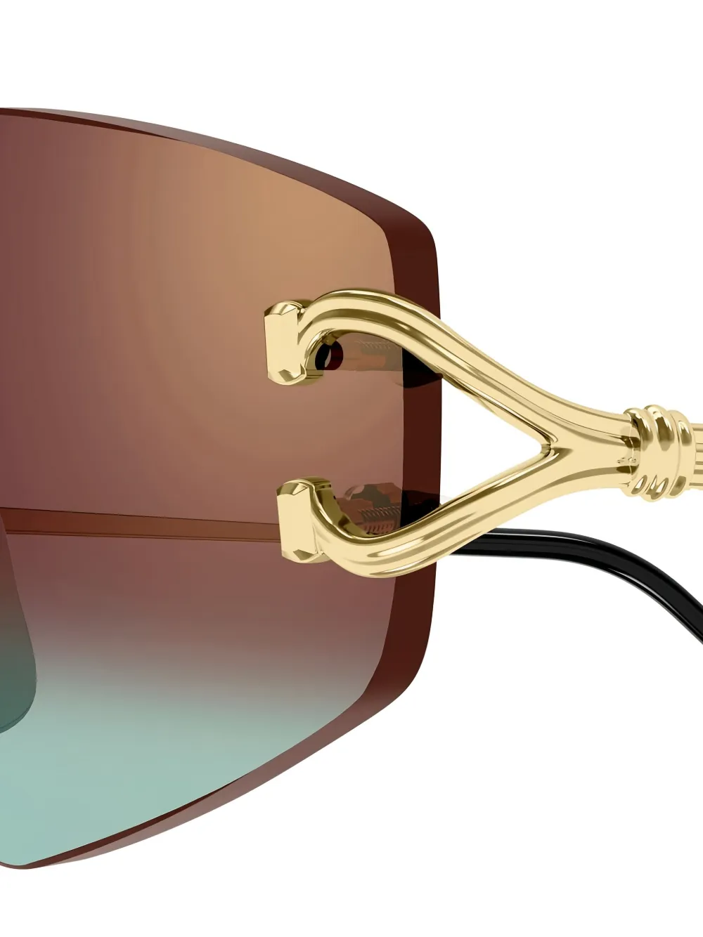 Cartier Eyewear Classic C Motif リムレス サングラス | ゴールド