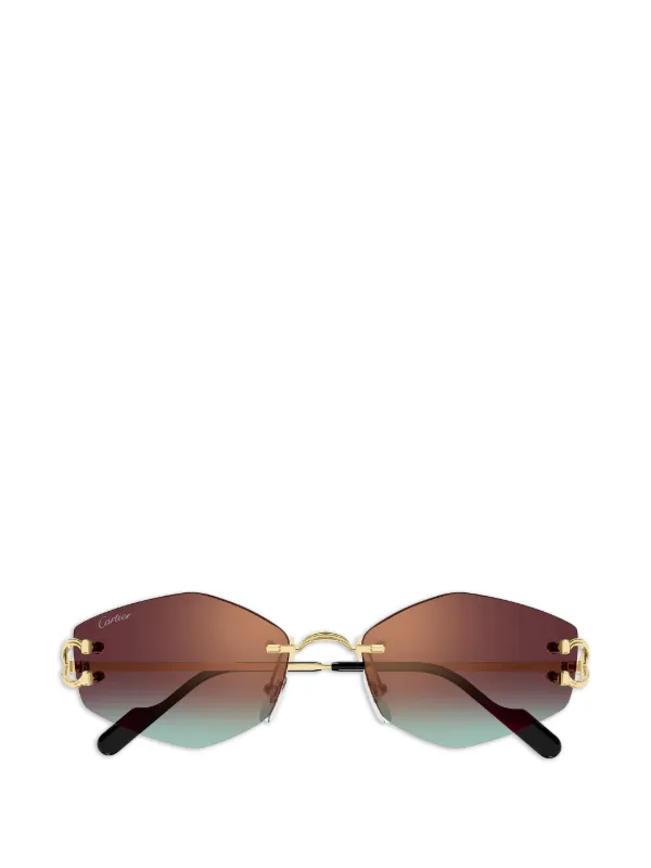 Cartier Eyewear Classic C Motif リムレス サングラス | ゴールド