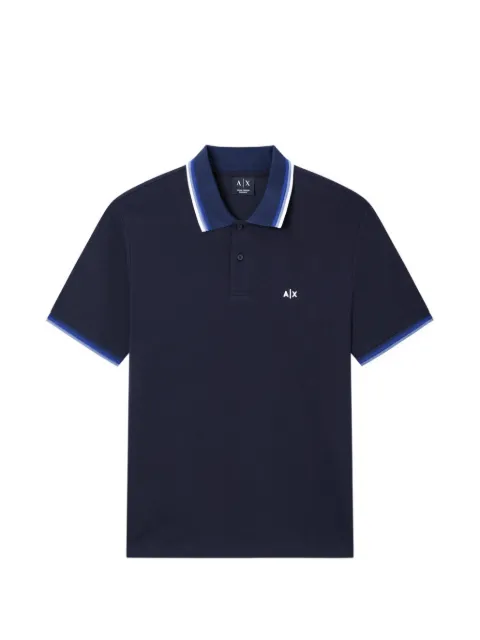 Armani Exchange striped-collar logo-detail polo shirt