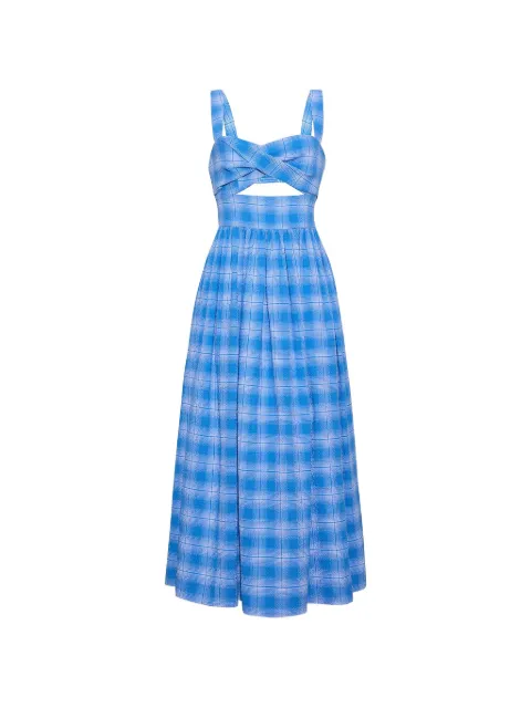 Cara Cara Vestido midi Clover xadrez