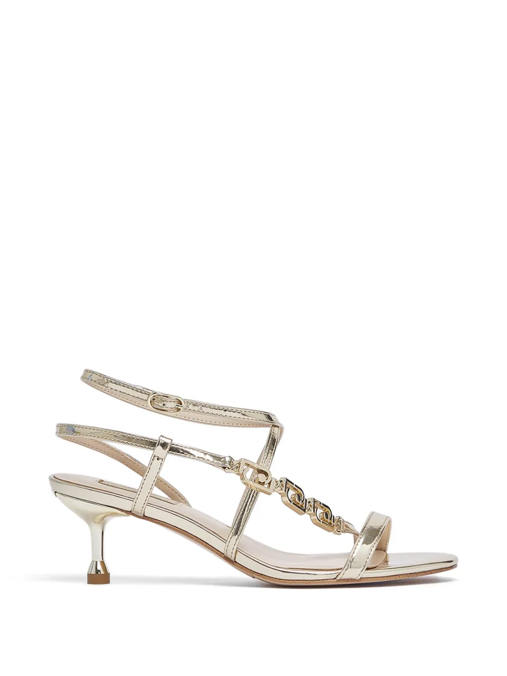 LIU JO logo-chain leather sandals - Oro